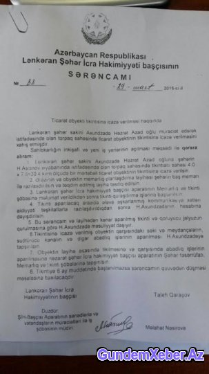 Leyla Əliyeva “Lənkəran işi”ni nəzarətə götürdü