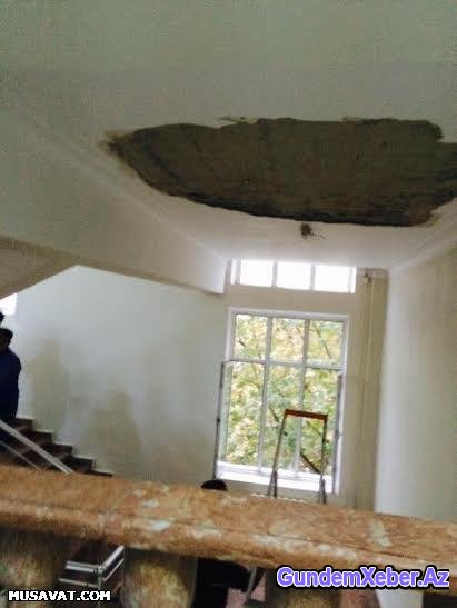 Bakıdakı universitetdə tavan çökdü - FOTO