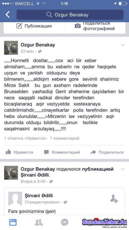 Mirzə Sakitin Belçikada BIÇAQLANMA XƏBƏRİ YAYILDI 
