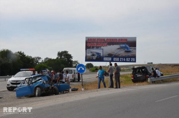Şabranda ağır yol qəzası: ölən və yaralanan var - FOTO