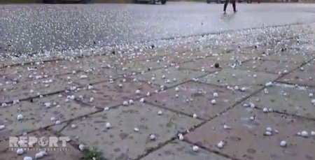 Lənkərana dolu yağdı - FOTO