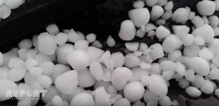 Lənkərana dolu yağdı - FOTO