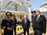 Prezident İlham Əliyev "Cəbrayıl" və "Qubadlı" gəmilərinin istismara verilməsi mərasimində iştirak edib