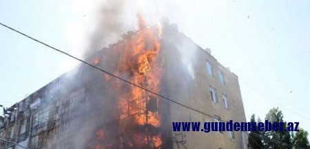 Bakıda universitet binasında güclü yanğın başladı