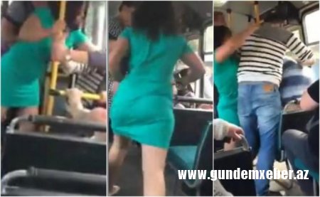Bakıda qəribə hadisə - 35 yaşlı qadın avtobusda döyüldü