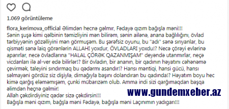 Flora Kərimovadan Fədayə Laçının həbsinə SƏRT REAKSİYA - "Bu şərfsiz..." - FOTO