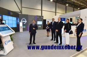 Prezident İlham Əliyev “Bakutel-2017” sərgisi ilə tanış olub