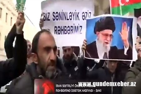 Bakının mərkəzində Xameneiyə dəstək aksiyası keçirilib