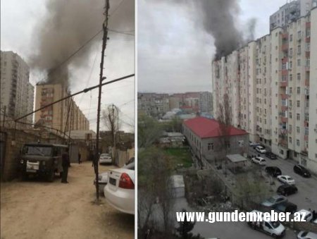 Bakıda yaşayış binasında dəhşətli yanğın - FOTOLAR