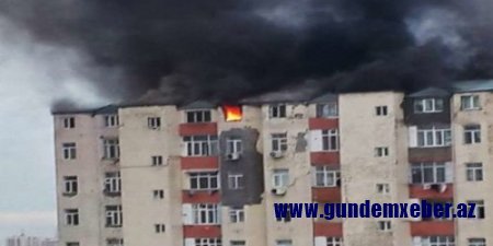 Bakıda yaşayış binasında dəhşətli yanğın - FOTOLAR