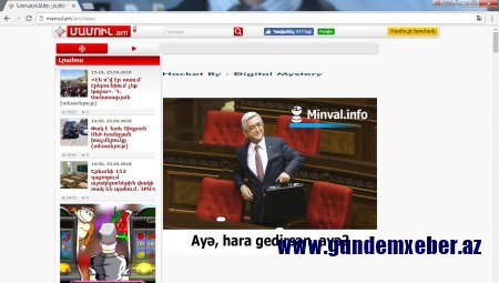 Azərbaycanlı haker erməni saytını dağıtdı, Sarkisyanı ələ saldı