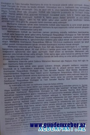 Xalıqverdi Hüseynov məhkəmə qərarını saymamaqla Ekologiya və Təbii Sərvətlər Nazirinə təxribat hazırlayır-Şikayət