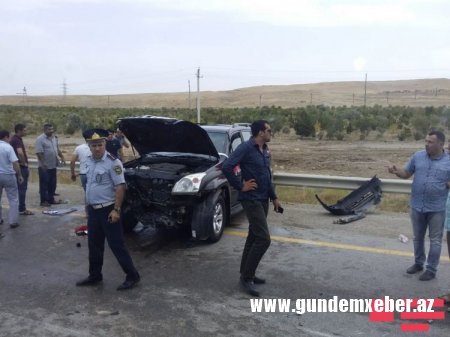 Bakı-Şamaxı yolunda “Toyota Prado” aşıb