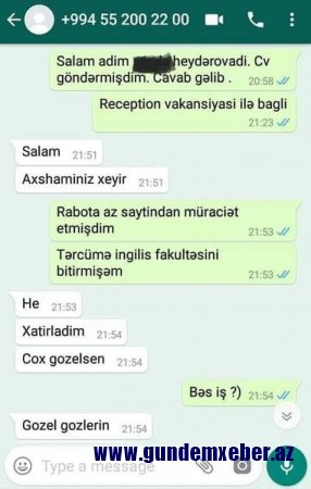 Bakıda iş axtaran xanıma əxlaqsız təklif: "Qoca kişisən, yaşından utan..."