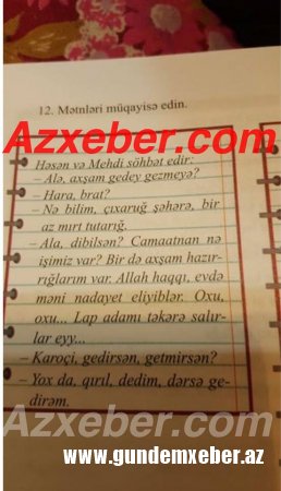 Şagirdlərə öyrədilən Azərbaycan dili kitabında biabırçılıq – Foto