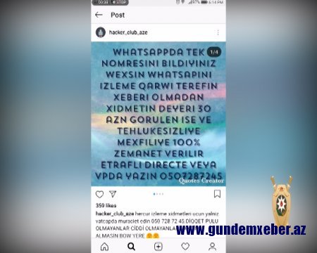 “İnstagram” sosial şəbəkəsində universitetlərə qəbul imtahanlarında keçid balının qaldırılması və bu kimi uydurma xidmətlər təklif edərək insanların pulllarını mənimsəyən şəxs saxlanılıb - ŞOK TƏFƏRRÜAT (FOTO)