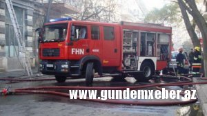 Yasamalda sökülməkdə olan 5 yaşayış evi yandı
