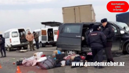 Bakıdan Moskva istiqamətində hərəkətdə olan mikroavtobus Stavropolda qəzaya uğradı!!
