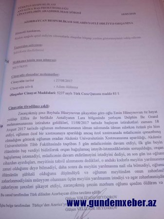 Hüquq müdafiəçisi Respublika Baş Prokurorluğunu ifşa etdi-ŞOK GƏLIŞMƏ