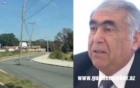Şəkidə analoqu olmayan yol - Elektrik dirəyi YOLUN ORTASINA DÜŞÜB - FOTO