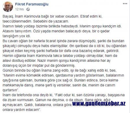 İnam Kərimov dostunu həbsdən niyə çıxartmayıb? - İLGİNC İDDİA 