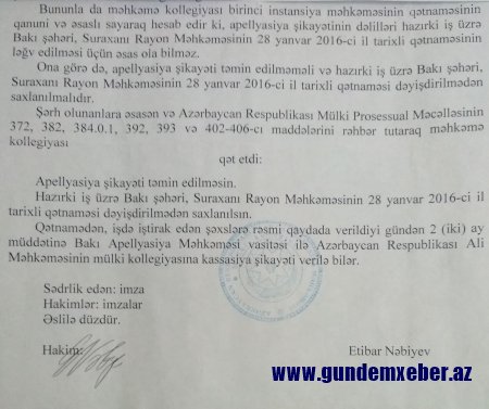 Fikrət Məmmədovun Suraxanıdakı əməkdaşları məhkəmə qətnaməsini icra etmirlər - ŞOK  OLAY 