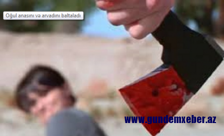 Oğul anasını və arvadını baltaladı — UCARDA AİLƏ FACİƏSİ
