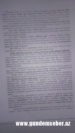 "Gəncə işi" ilə bağlı bütün ittihamlar başdan- ayağa saxta və qondarmadır” 