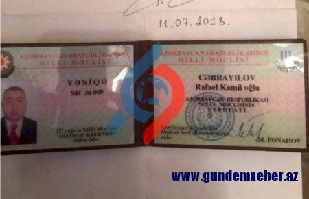Milli Məclis deputatının girovda olan vəsiqəsi - FOTOLAR