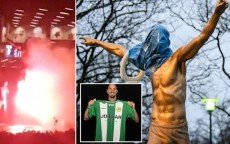 Zlatan İbrahimoviçin heykəlini yandırdılar - VİDEO