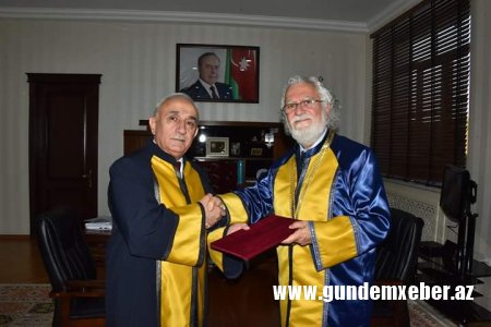 Hacettepe Universitetinin professoruna SDU-nun Fəxri doktoru diplomu təqdim olundu - FOTOLAR