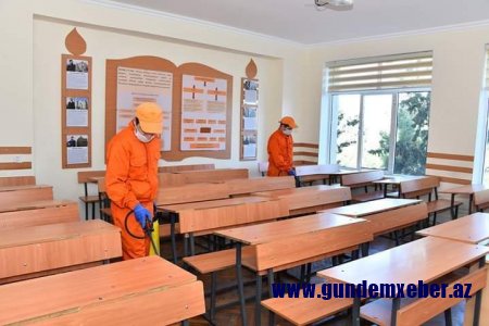 Sumqayıt Dövlət Universitetində koronavirus əleyhinə təkrar dezinfeksiya işləri aparıldı -FOTOLAR