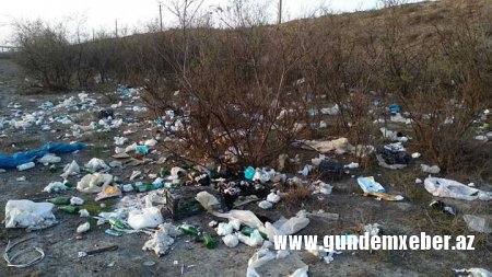 Zibilliyə qərq olan Kür çayı sahilləri – FOTOLAR