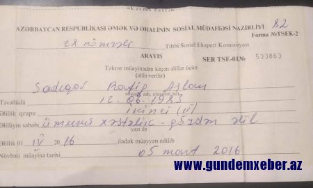 Tovuzda ll-ci qrup gözdən əlilin ailə üzvləri fəryad içindədir –​ VİDEO/FAKT