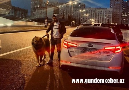 Bakıda polis maşınının kapotunun üzərində pivə içən şəxs saxlanıldı