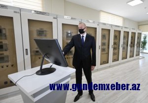 İlham Əliyev Bakıda yenidən qurulan yarımstansiyanın açılışında   - FOTO
