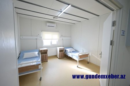 Qobustanda koronaviruslu xəstələr üçün modul tipli xəstəxananın açılışı olub FOTO