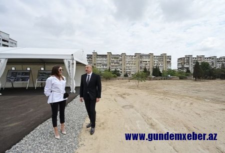 İlham Əliyev və Mehriban Əliyeva meşə tipli yeni parkda görüləcək işlərlə tanış olublar