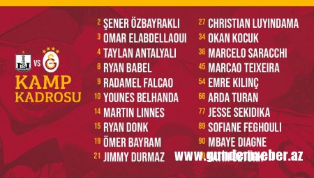 "Qalatasaray" Bakıya 20 futbolçu ilə gəlir