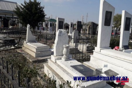 Ermənilər Tərtərdə qəbiristanlığı belə atəşə tutdular - Fotolar