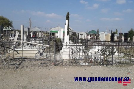 Ermənilər Tərtərdə qəbiristanlığı belə atəşə tutdular - Fotolar