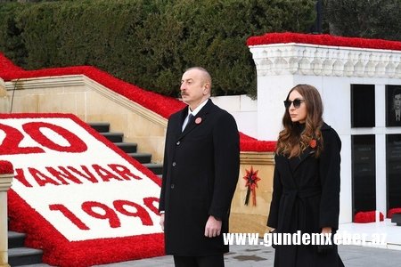 İlham Əliyev və Mehriban Əliyeva Şəhidlər xiyabanını ziyarət ediblər