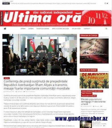 Rumıniyanın qabaqcıl KİV-ləri Prezident İlham Əliyevin mətbuat konfransı barədə məlumatlar yayıblar – FOTO