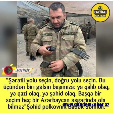 Samirə Əşrəf şəhid polkovnik Babək Səmidli haqqında yazır...