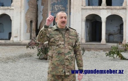 Prezident Ağdam şəhərinin bərpasının təməl daşının qoyulması mərasimində iştirak edib