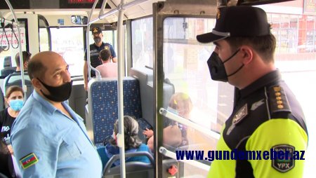 Sumqayıtda yol polisi avtobus və taksilərdə maska taxmayan şəxslərə qarşı profilaktik tədbir keçirib