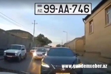 “AA” seriyalı avtomobil qaydalara məhəl qoymadı - VİDEO