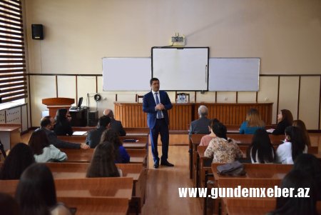MİA rəhbərliyi BDU-nun Jurnalistika fakültəsində görüş keçirib - FOTOLAR