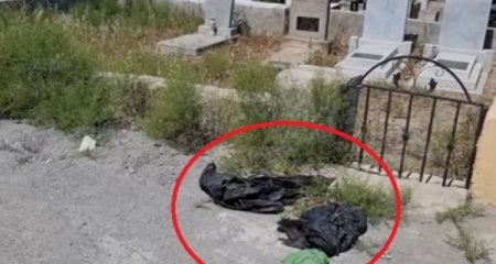 Xırdalan qəbiristanlığında dəhşət: Qadına məxsus ayaq tapıldı - Video