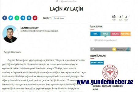 Türkiyə mediasında Laçın həqiqətlərindən bəhs edilib
